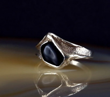 Ring Silber 925 Onyx schwarz 18,8 mm modern - attraktiv & außergewöhnlich anello