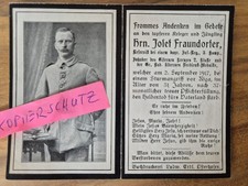 Sterbebild WK 1/Death Card WW1: Bay.Res.Rgt., Inh. große Badische Verdienstmed.+