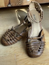 Sommer Pumps, Riemchen Absatzschuhe, Braun, Gr 41, Vegan, Geflochten, Neuwertig
