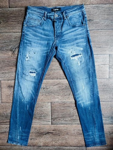 Men tigha jeans blue denim - jeans,