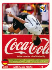 ®Panini WM 2010 - alle 4 Sticker Klose-Salto komplett Coca Cola Torjubel