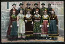 Ansichtskarte Hessische Trachten, Marburger Paare 