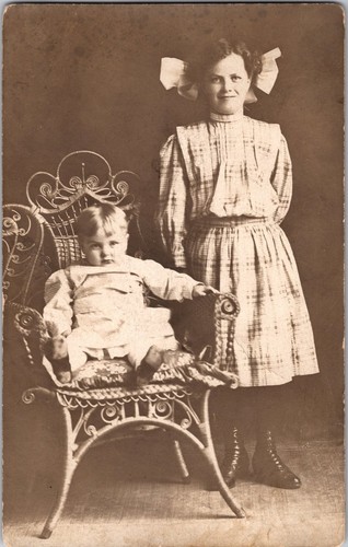 Rppc fotopostkarte zwei - fotopostkarte, kinder