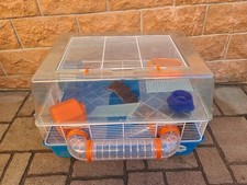 Kleintier Gehege, Blau, Voll Ausgestattet, Maße Ca.40×54cm 3 Etagen