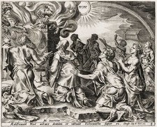 M. v. Heemskerck Cornelis Cort Noah Ark Arche Bible Kupferstich engraving 1600