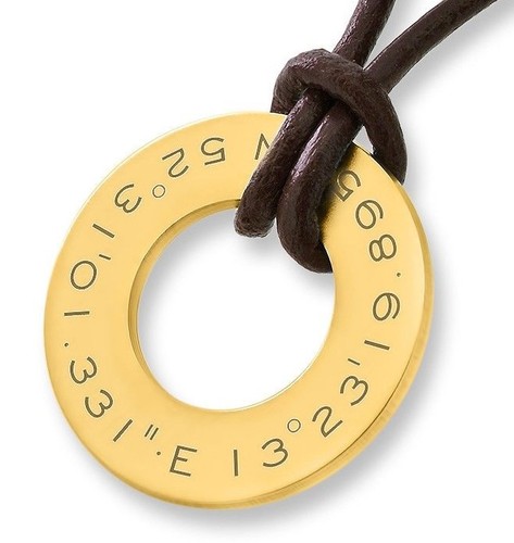 Lederkette mit gravur ring - lederkette,