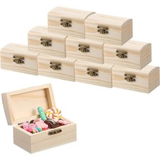 10x Kleine Holz Schatzkiste