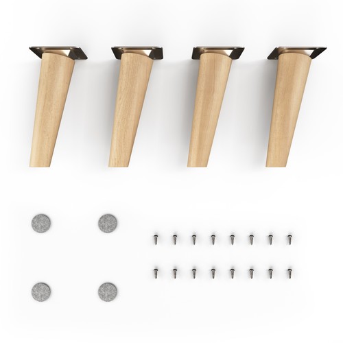 Sossai holzfüße schräg - 4x, sossai®