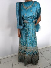 Neues ungetragenes Indisches Lehenga Choli in Universalgröße - Blau - 3 teilig