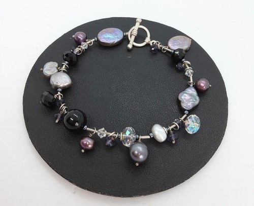 Silberfarbenes armband mit - armband,