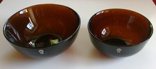 2 Glasschüsseln von Humppila Finnland in braun