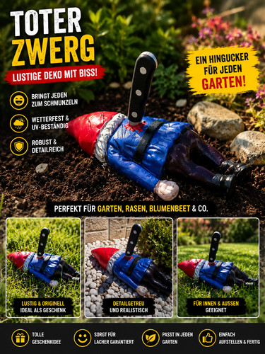 Lustiger toter gartenzwerg - gartenzwerg, –