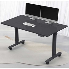 Elektrischer Schreibtisch Computertisch Stehpult Höhenverstellbar 140x80 Schwarz