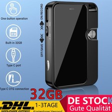 32GB Tragbar Digital Diktiergerät Aufnahmegerät Audio Mini Sound Voice Recorder