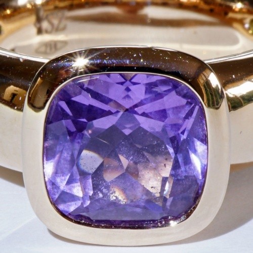 Amethyst ring 750 rose gold - 750,