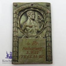 Antike Sport Plakette 4 Pr. Hochsprung 3.9.22 T.V. f.L.88 Bl. (12753EB)
