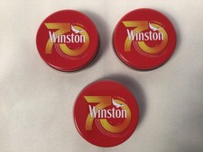 3 Reiseaschenbecher / Pillendose - 70 Years Winston -  Blechdosen