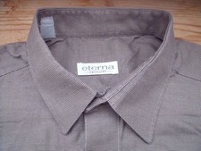 P2318 Eterna Excellent Businesshemd langarm 42 Braun Beige Seidenglanz fein kar