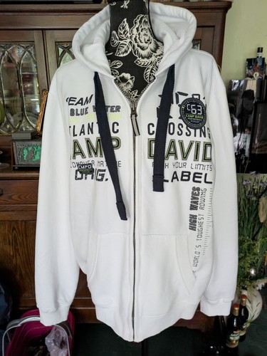 Warme weiße kapuzensweatjacke - weiße,