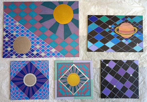 Handgemalte acrylbilder serie - handgemalte,