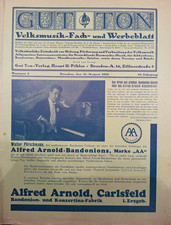 Katalog Zeitschrift Alfred Arnold Gut Ton Volksmusik- Fach- und Werbeblatt 1932