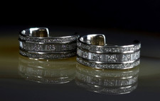 Ohrringe Silber Sterling Creolen breit - attraktiv modern & toll glitzernd