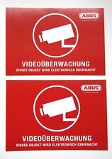 2x ABUS VIDEO WARN AUFKLEBER