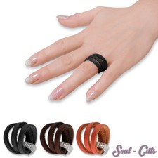 Lederring gewickelt rot braun schwarz echt Leder Surf Rock Alternative