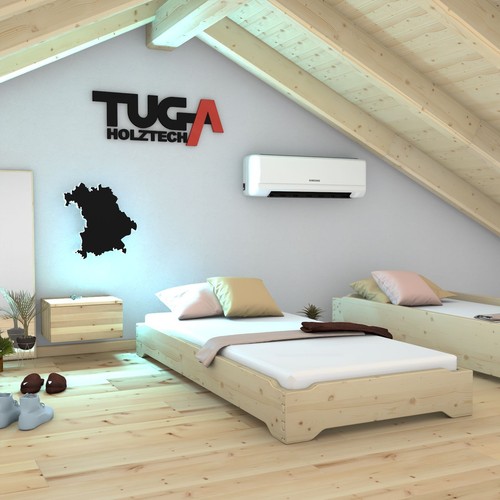 Naturholzbett stapelbett - 1,