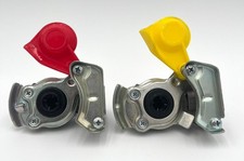 Kupplungskopf SET Rot Gelb M16x1,5 Kuppler m Ventil Druckluft Traktor LKW DIN728