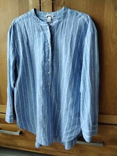 Fischerhemd, neu, von H&M, Damen, Gr. M, Leinen u. Baumwolle