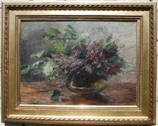 R ö h r e r, Lina, Blumenstillleben, Fliederstrauß in Vase, Ingolstädter Malerin