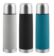 Thermoflasche 0,5L Thermokanne Druckknopfsystem verschiedene Farben Edelstahl