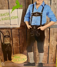 Kinder Lederhose Hose Oktoberfest Latzhose 98 -158  Leder Trachtenhose Jungen