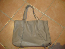 Wandelbarer FURLA Shopper Tasche Hand Tote Leder beige taupe Top XL Damen Bag