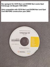 OPEL Sprachen Language CD für CD 70 Navi & DVD 90 Navi OPEL VOR BAUJAHR 2008
