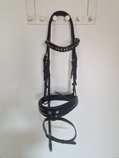 Otto Schumacher Trense, Warmblut, Schwarz, Swarowski Stirnband