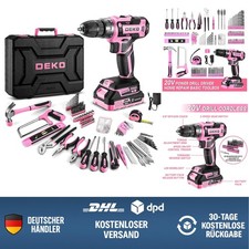 Werkzeugkoffer mit Akkuschrauber 20V Rosa - Haus, DIY, Batteriebetrieben, Hol...