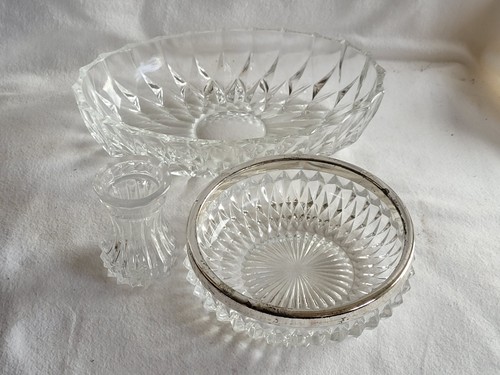 Glasschalen mit silberrand - mit,