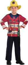Amscan Feuerwehrmann Kostüm Kinderkostüm 8-10 Jahre Faschingskostüm Feuerwehr