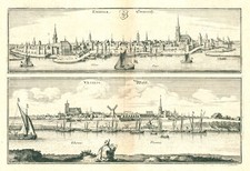 Emmerich und Wesel Original Kupferstich Merian 1641