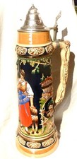 Bierkrug mit zinndeckel - bierkrug,