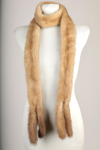 Damen schal pelz nerz beige - pelz,