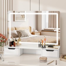 YUSING Hollywood Schminkspiegel mit LED Beleuchtung 2 Schubladen Kosmetikspiegel