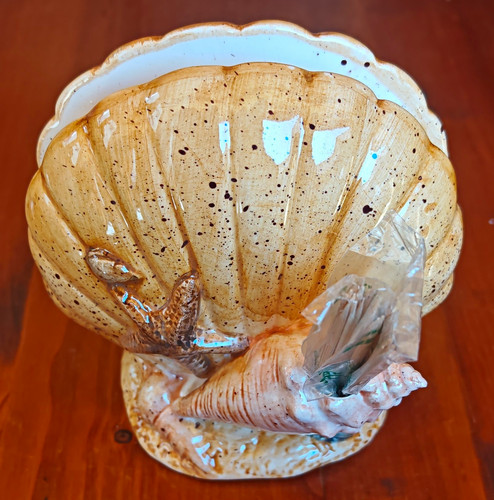 Muschel dekofigur aus keramik - muschel,