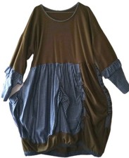 Ausgefahlne Ballonkleid Street Look Einzelstück Boho Lagenlook Unikat Upcycling 