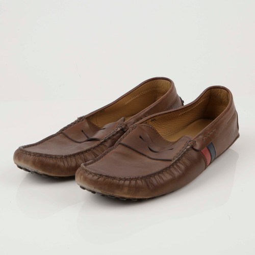 Tods braune leder fahrerschuhe - leder,