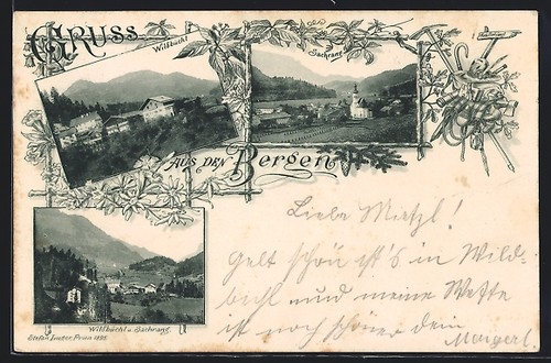 Sachrang ortsansicht mit - sachrang,,