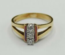 Ring Bandring 3x Diamant Brillant 0.30 Carat If Lupenrein 585 Gold