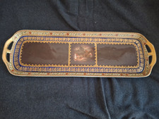 Kuchen Platte  Moritz Zdekau Altrohlau Austria MZ ?? 48,5 cm lang Watteau Bild